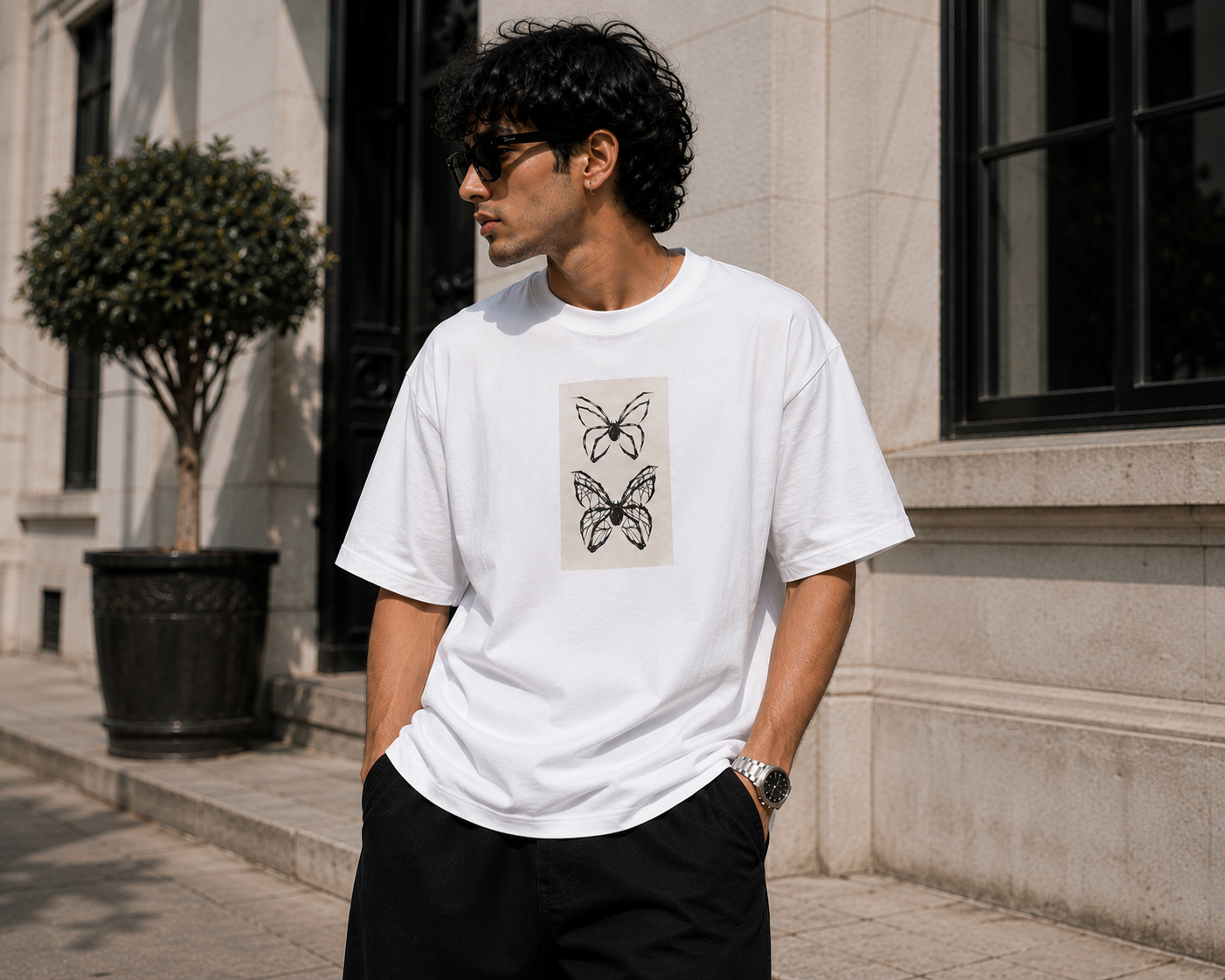 Black Widow Oversized Graphic T-Shirt