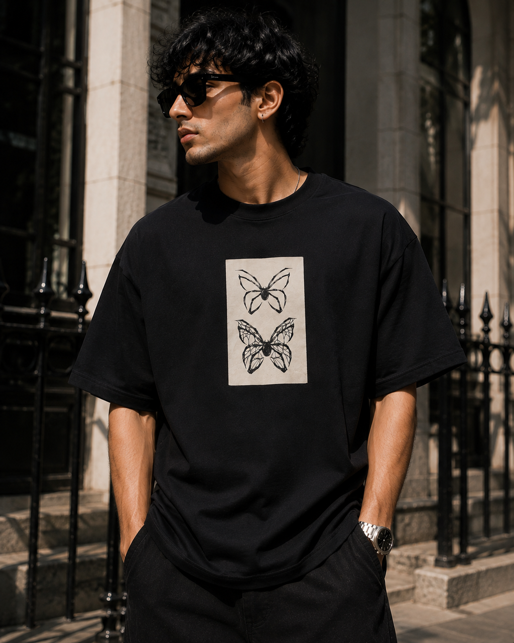 Black Widow Oversized Graphic T-Shirt