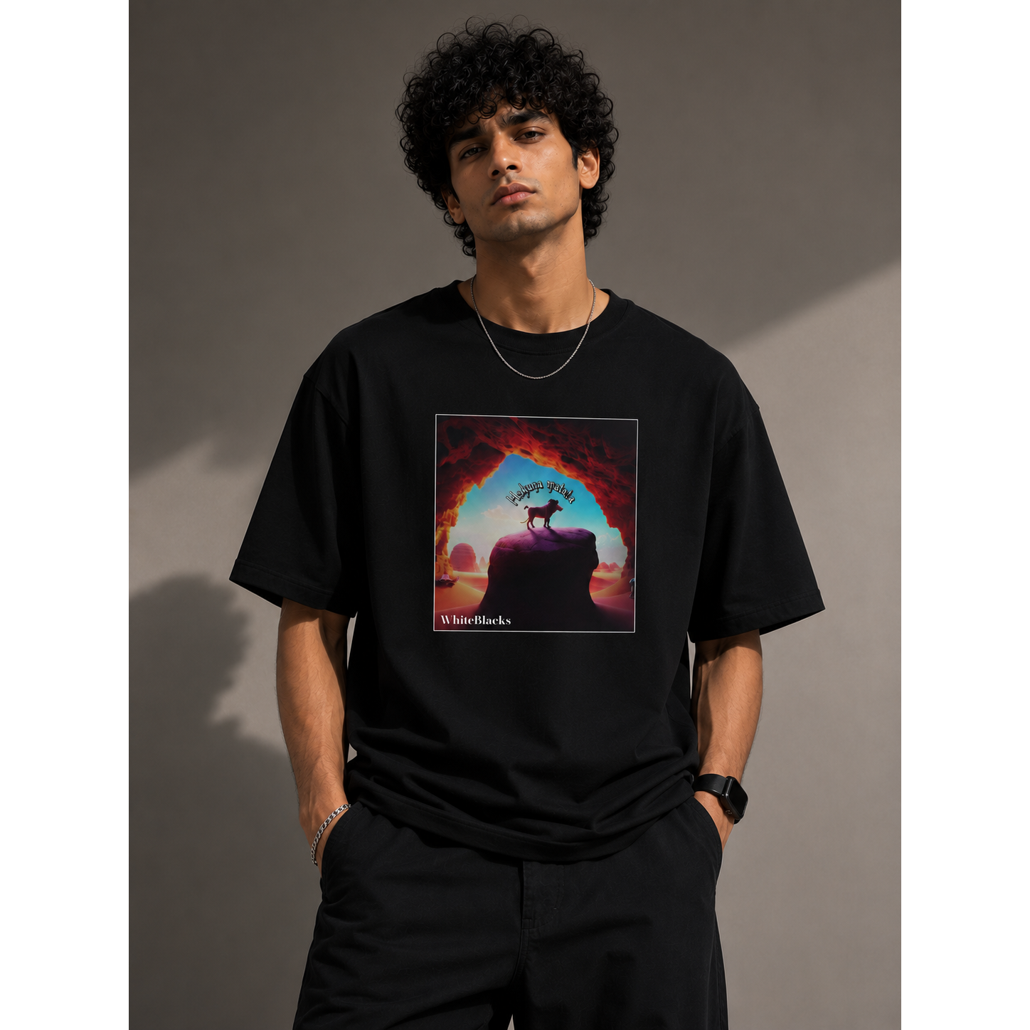 Hakuna Matata Color Oversized Graphic T-Shirt