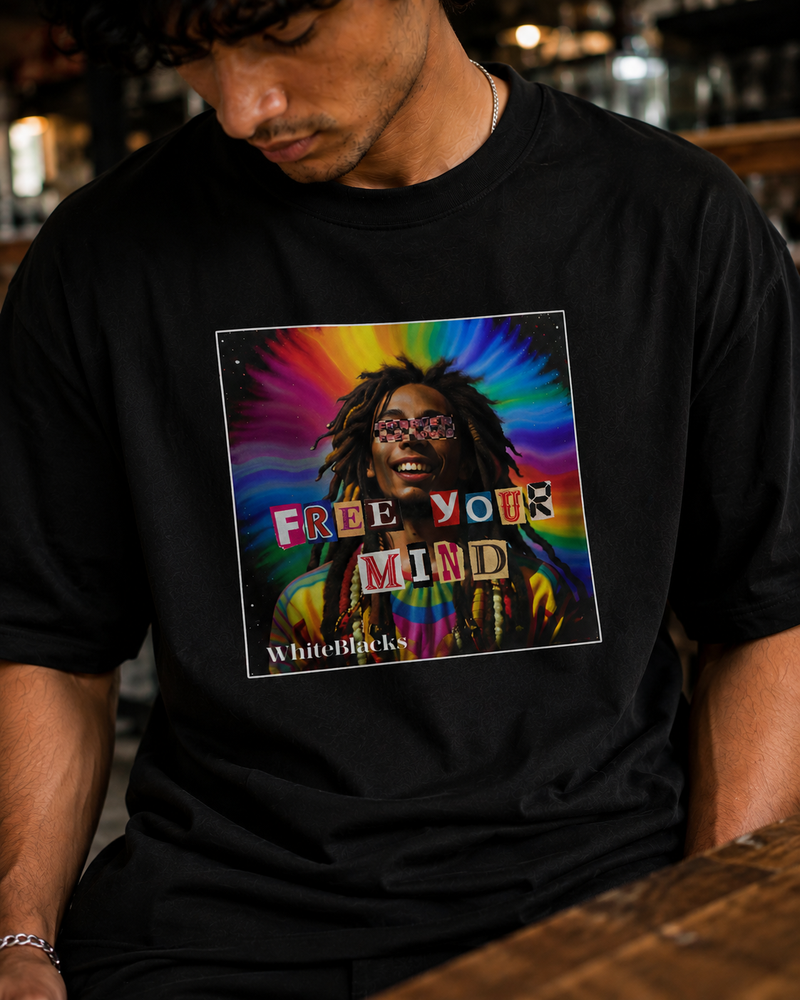 Free Your Mind Color Oversized Graphic T-Shirt