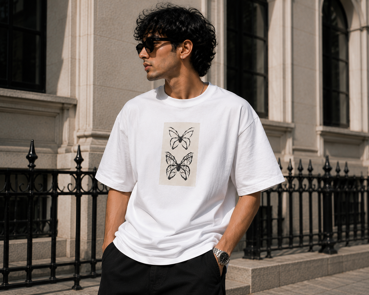 Black Widow Oversized Graphic T-Shirt