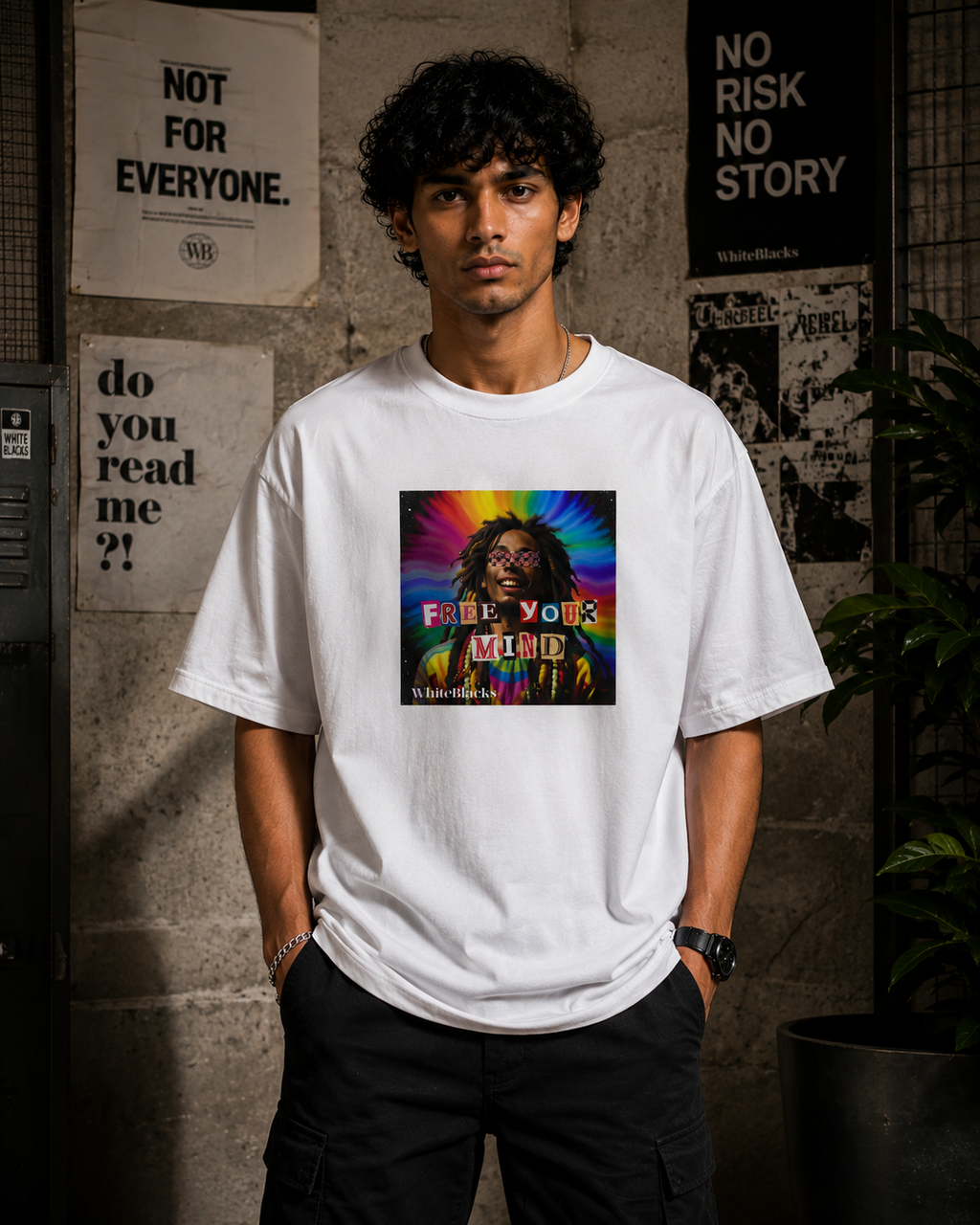 Free Your Mind Color Oversized Graphic T-Shirt