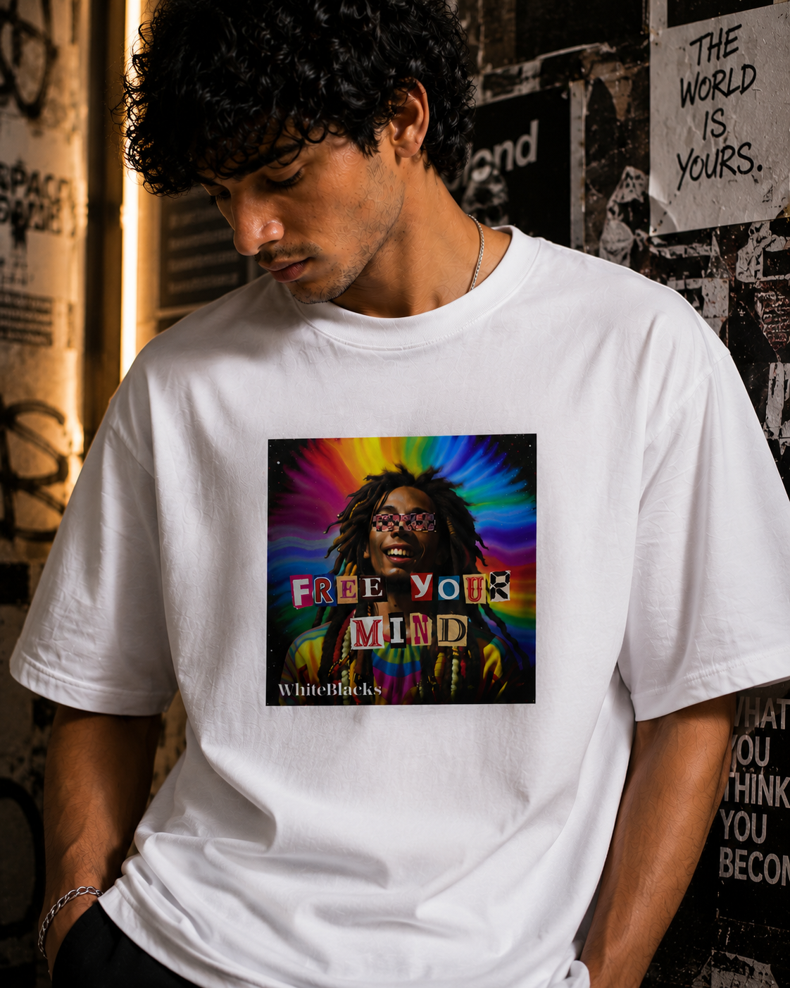 Free Your Mind Color Oversized Graphic T-Shirt
