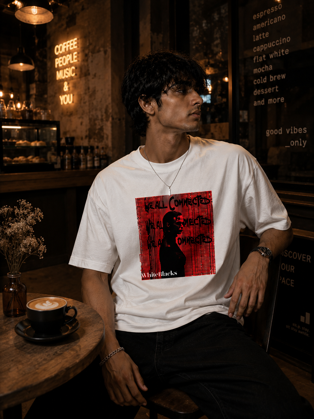 Real Comes First Filtered Oversized Graphic T-Shirt