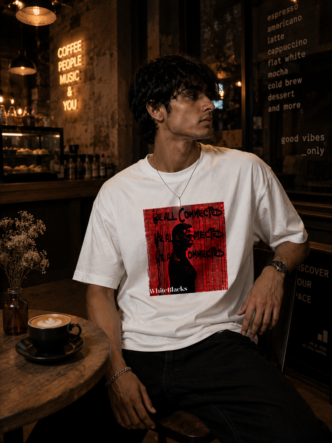 Real Comes First Filtered Oversized Graphic T-Shirt