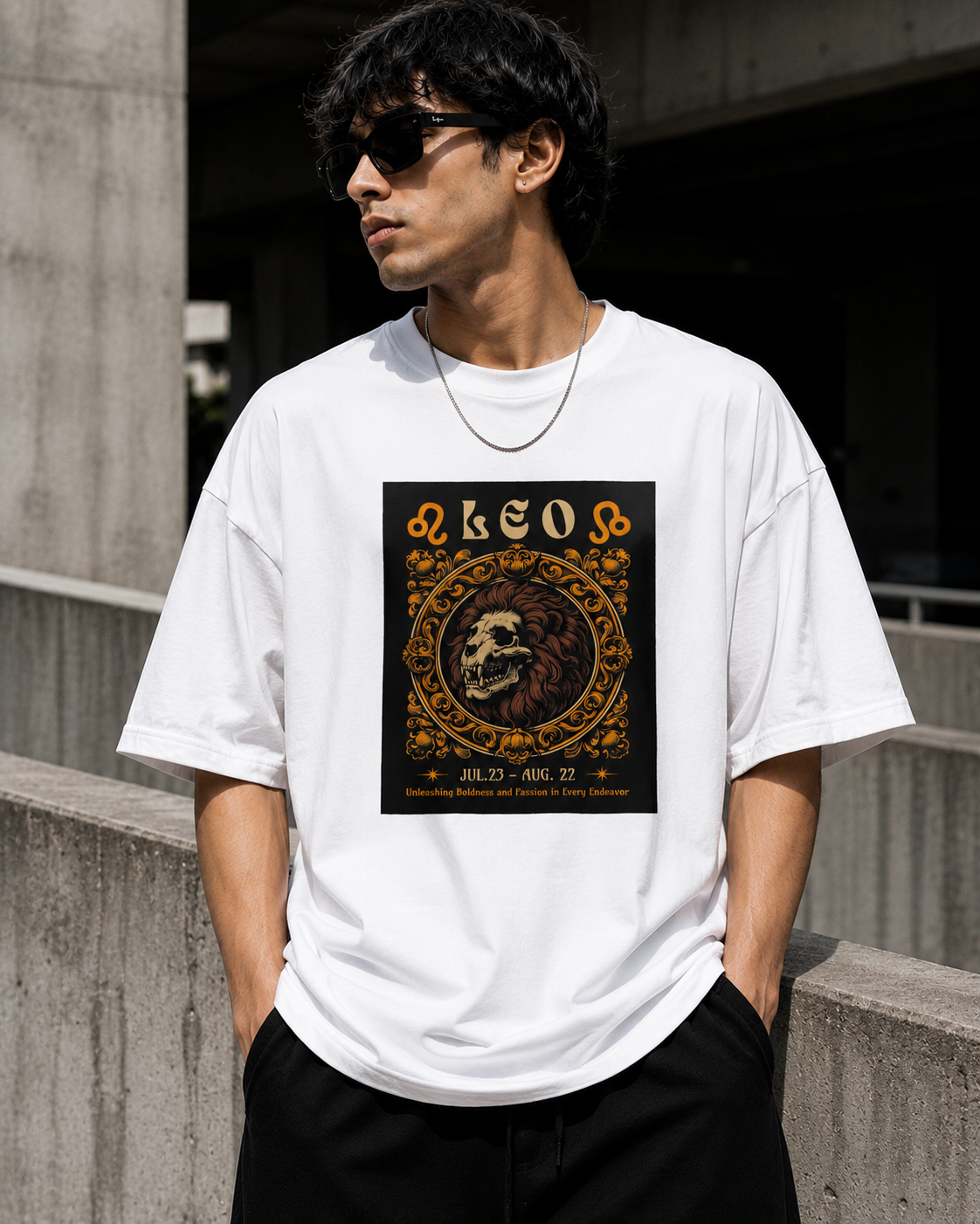 Leo Oversized Graphic T-Shirt | WhiteBlacks