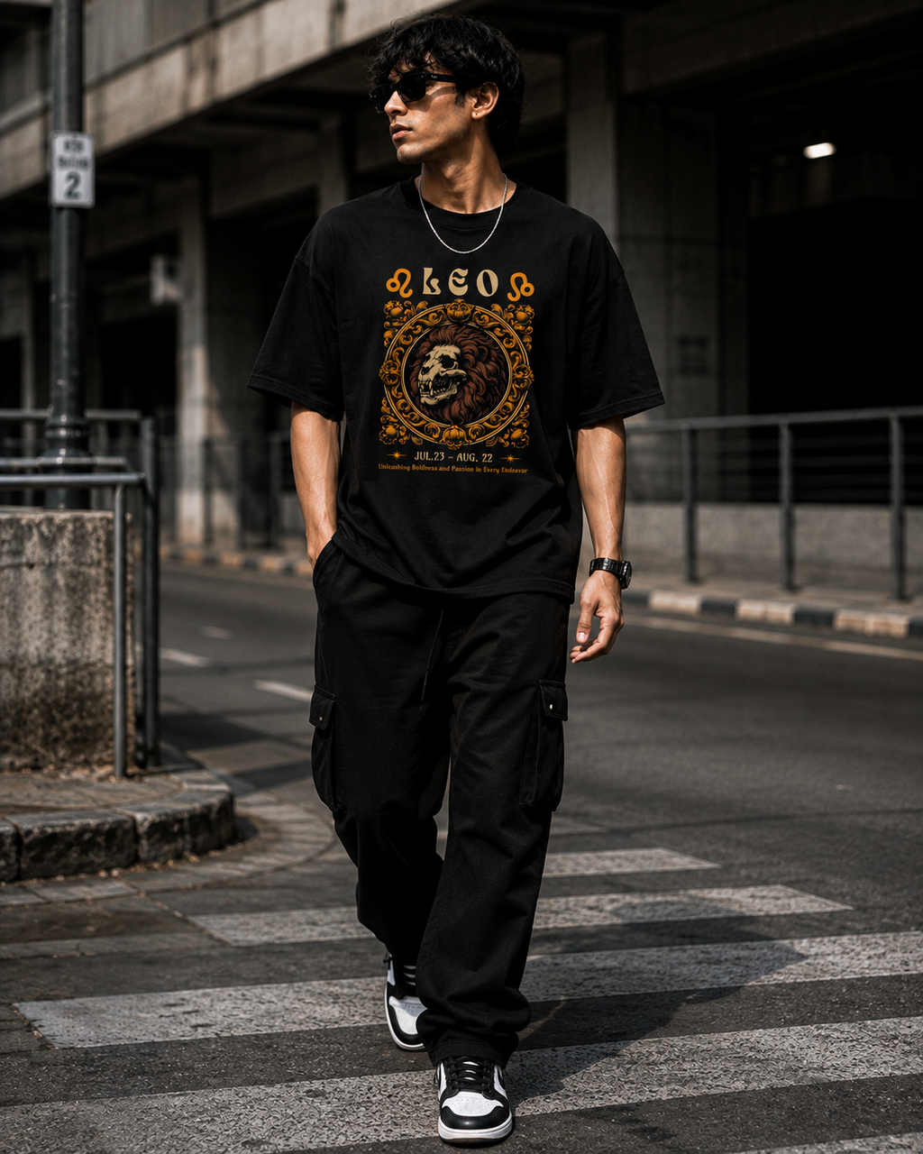 Leo Oversized Graphic T-Shirt | WhiteBlacks