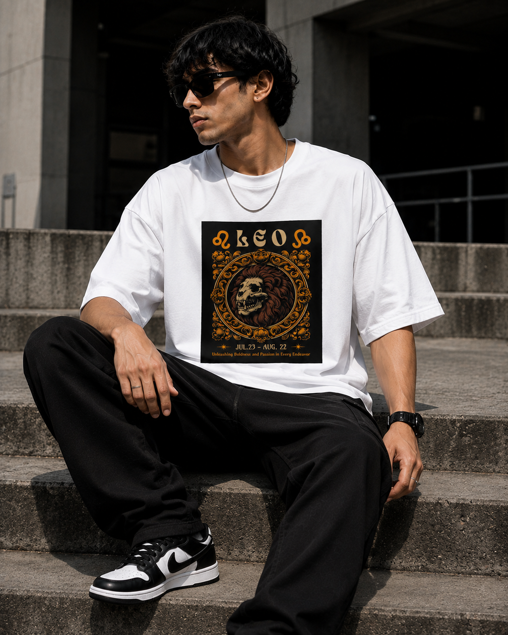 Leo Oversized Graphic T-Shirt | WhiteBlacks