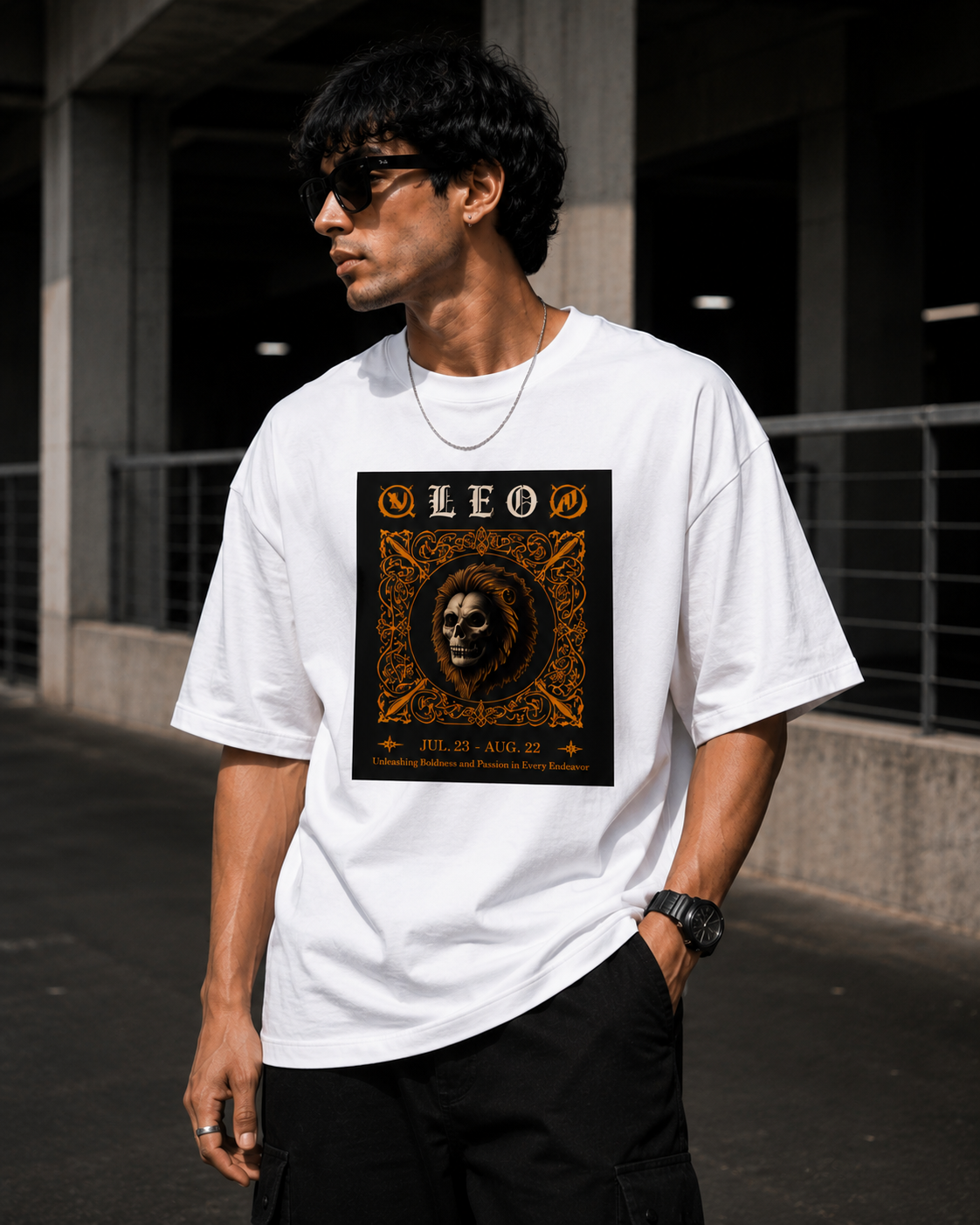 Leo Oversized Graphic T-Shirt | WhiteBlacks