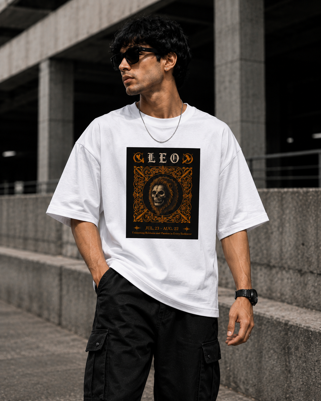 Leo Oversized Graphic T-Shirt | WhiteBlacks