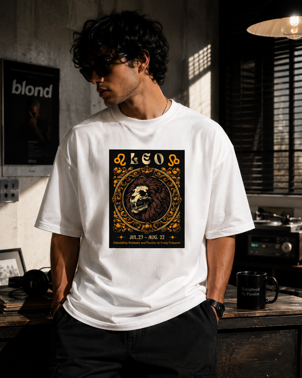 Leo Oversized Graphic T-Shirt | WhiteBlacks