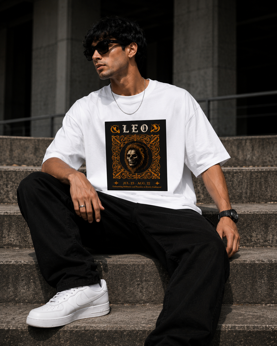 Leo Oversized Graphic T-Shirt | WhiteBlacks