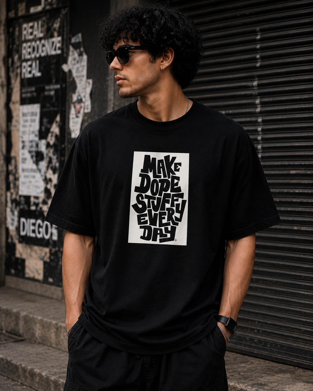 Make Dope Stuff Oversized Graphic T-Shirt