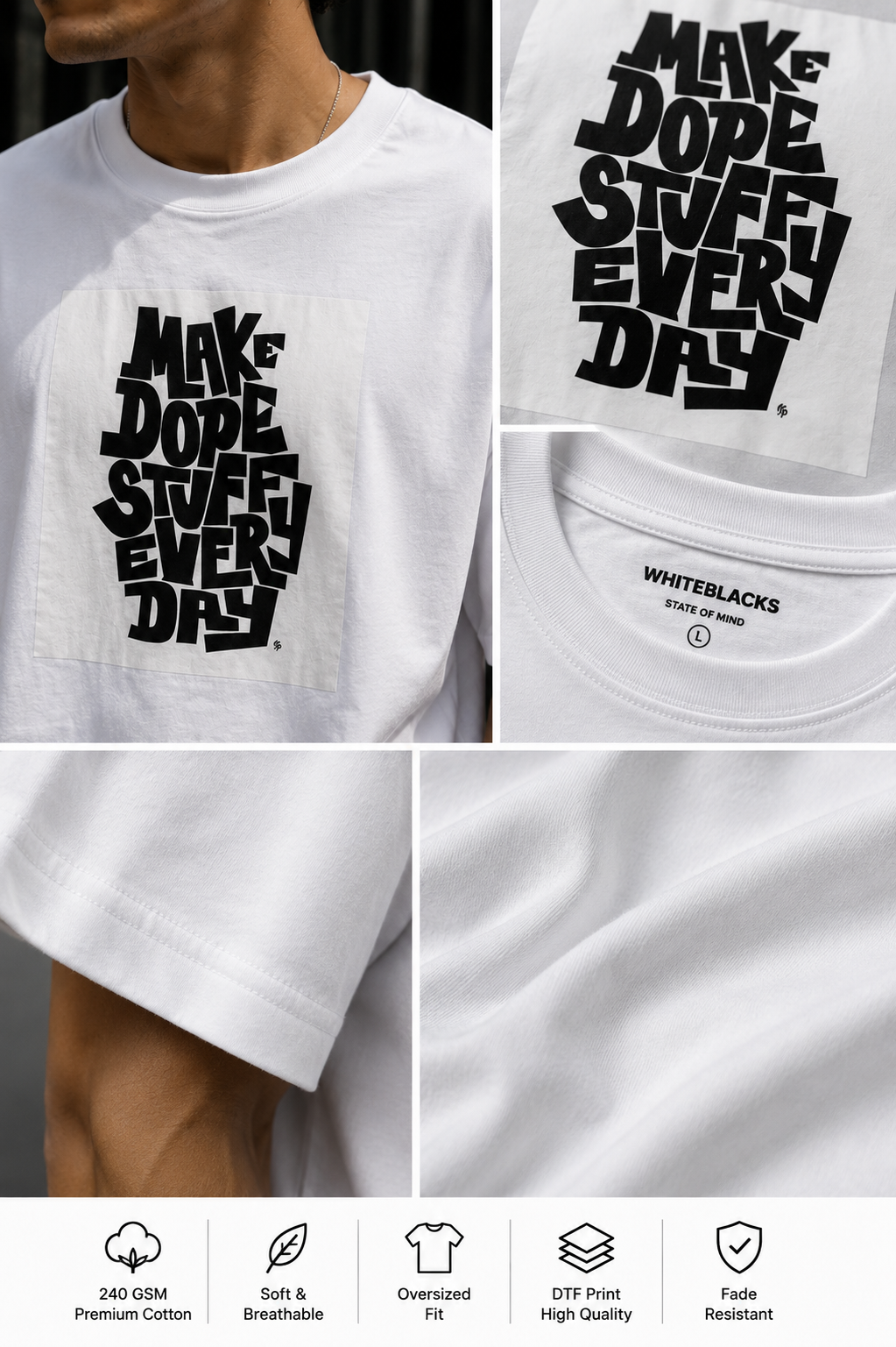 Make Dope Stuff Oversized Graphic T-Shirt