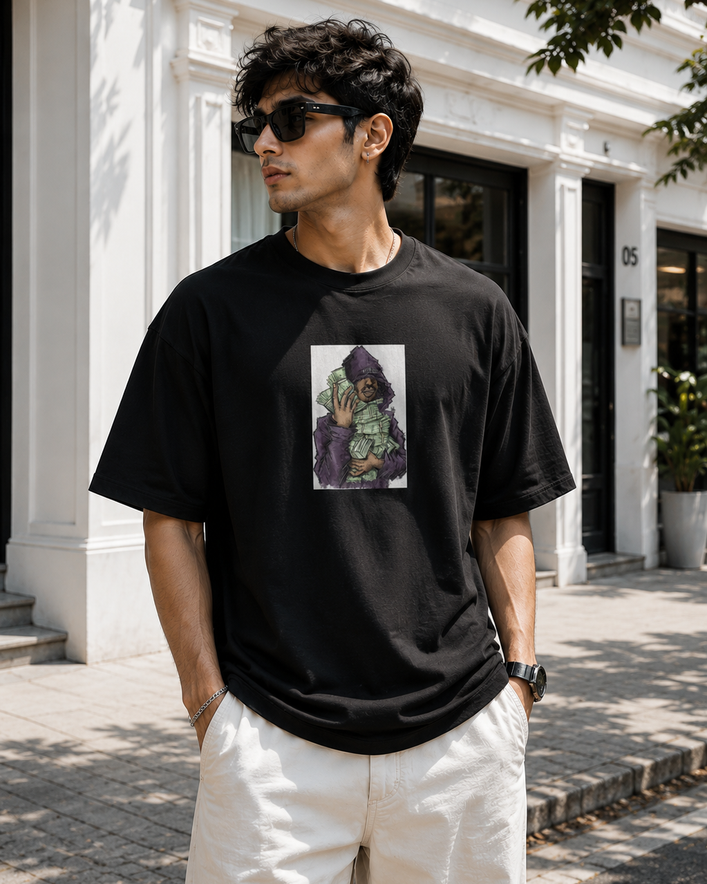 Money Talks Oversized Graphic T-Shirt