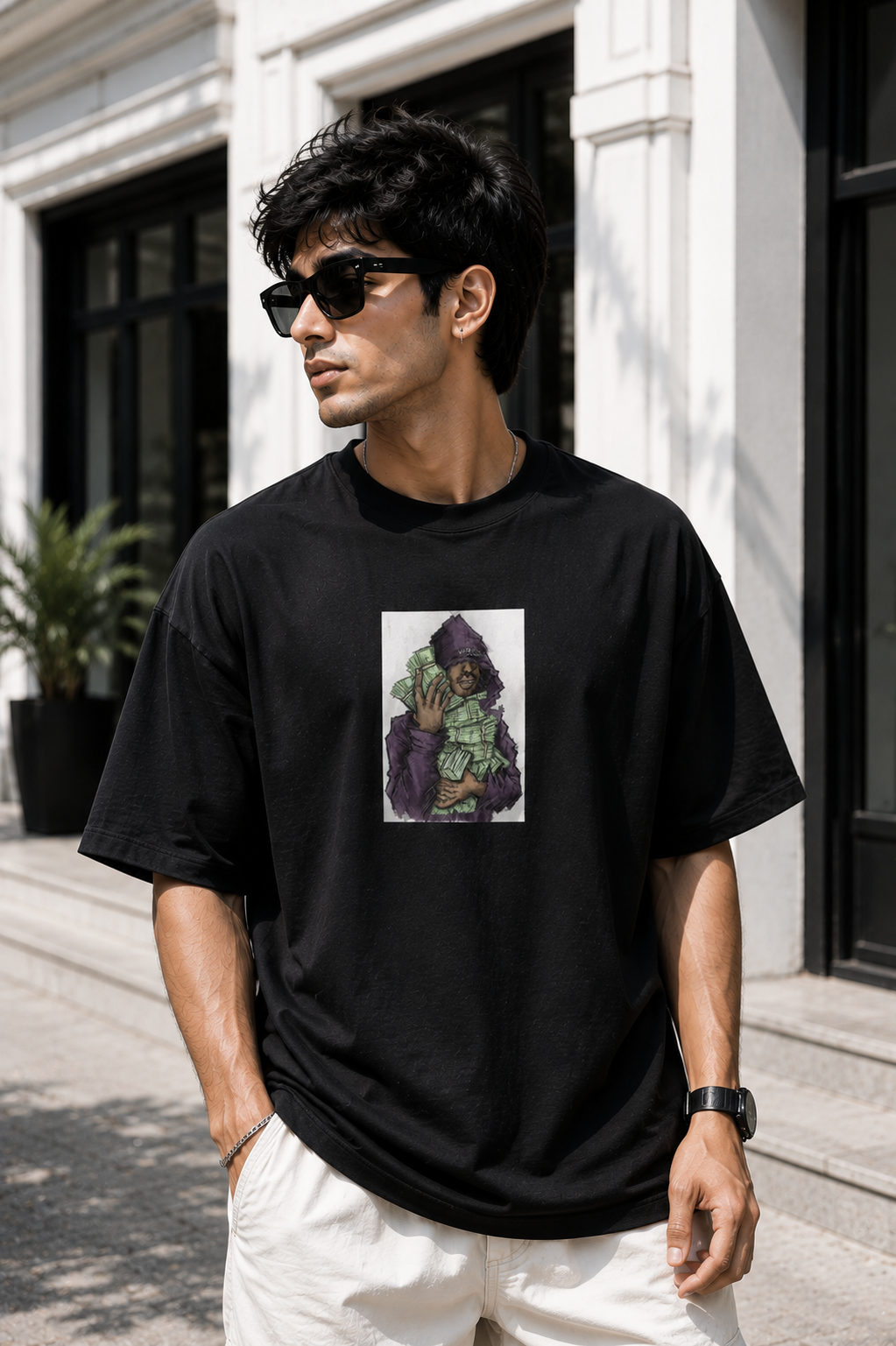 Money Talks Oversized Graphic T-Shirt