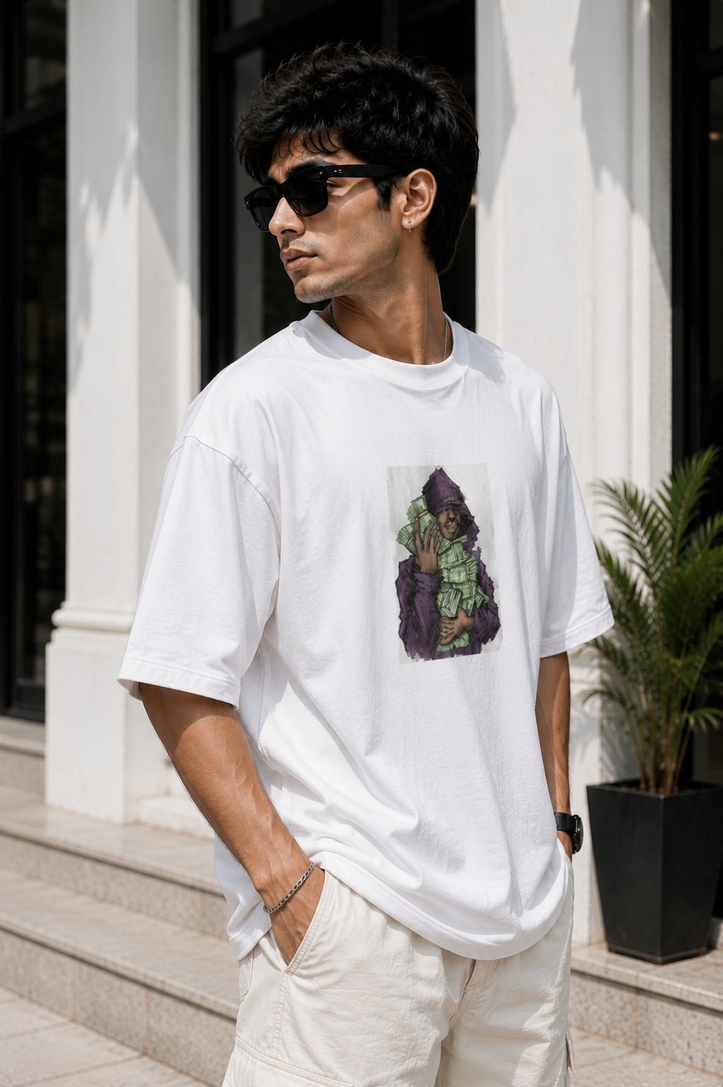 Money Talks Oversized Graphic T-Shirt