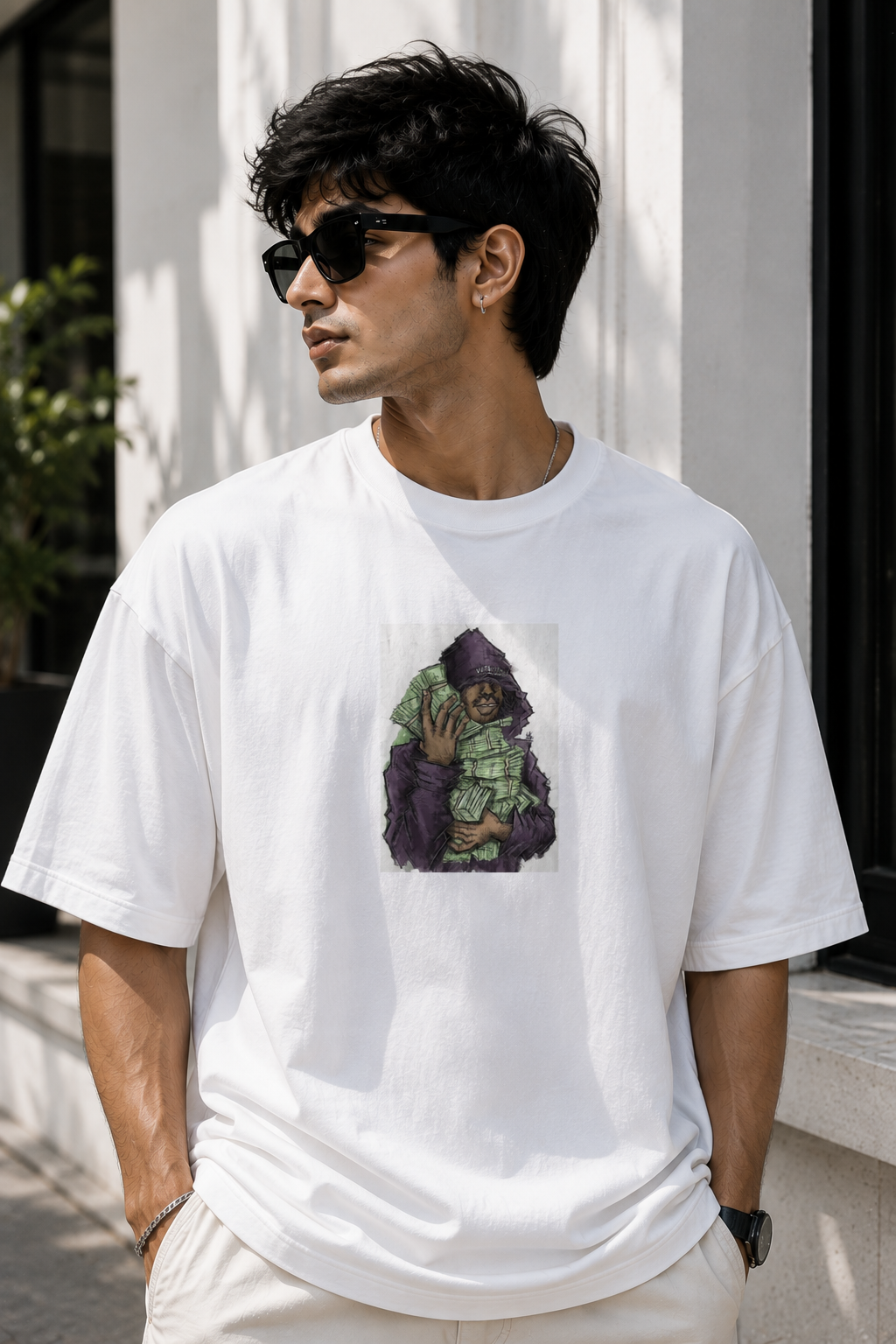 Money Talks Oversized Graphic T-Shirt