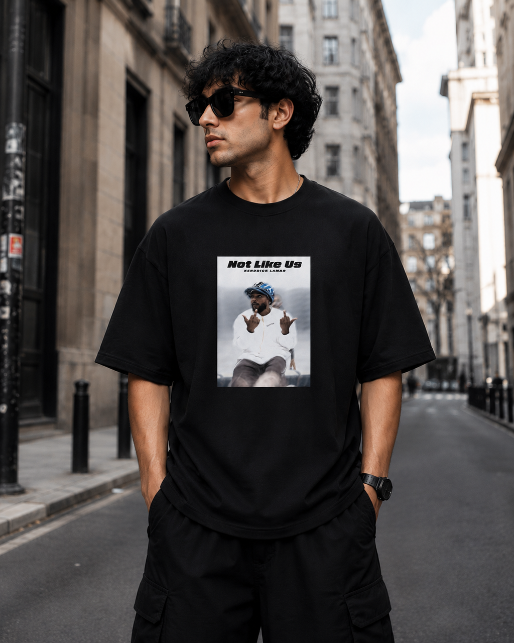 Not Like Us Oversized Graphic T-Shirt