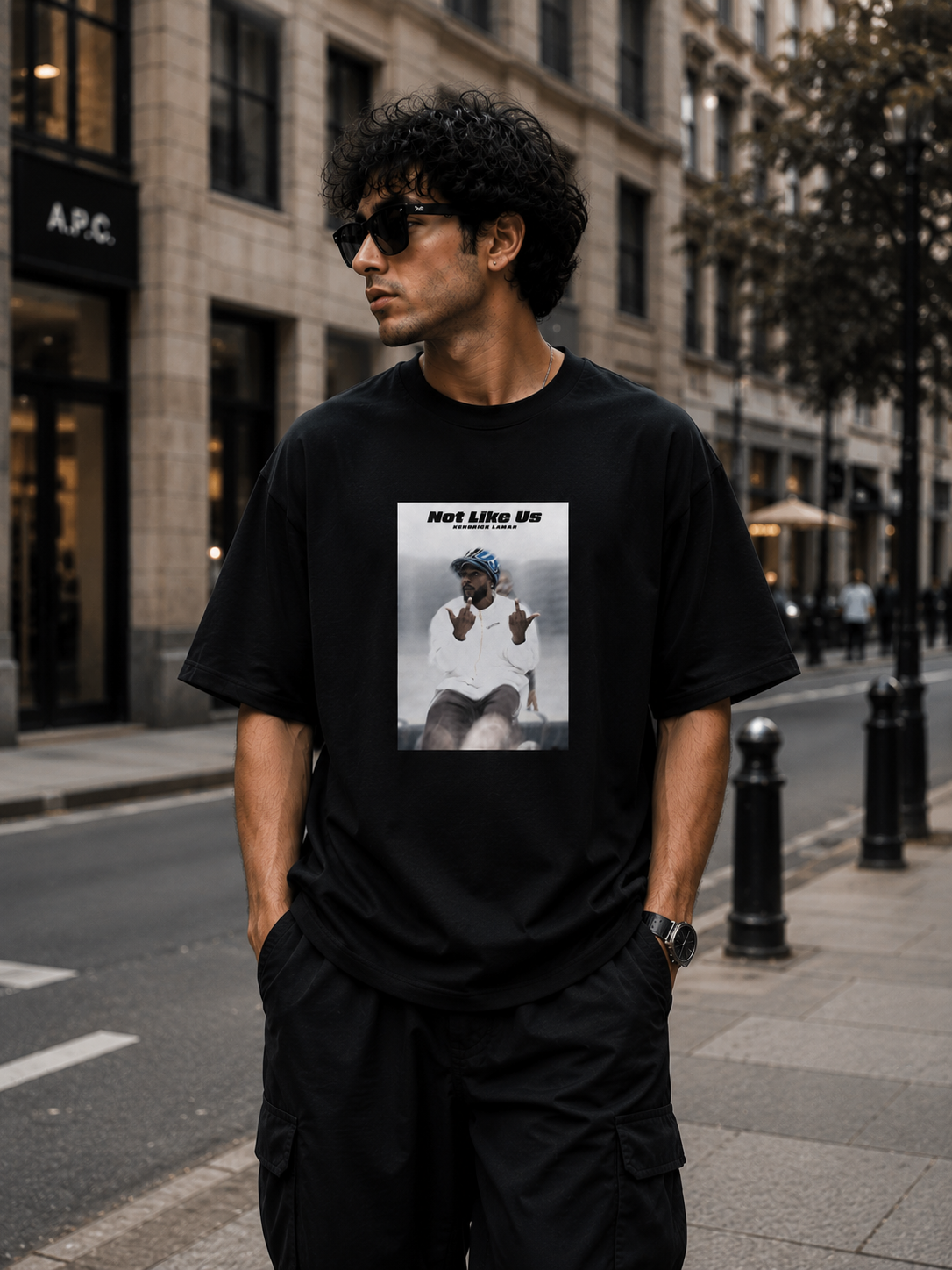 Not Like Us Oversized Graphic T-Shirt