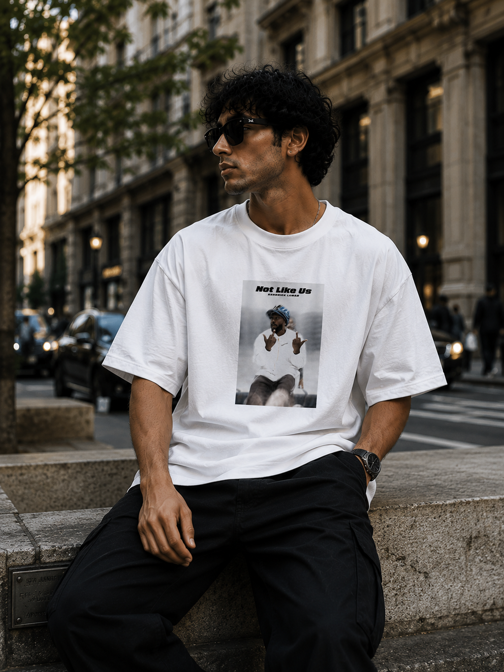 Not Like Us Oversized Graphic T-Shirt