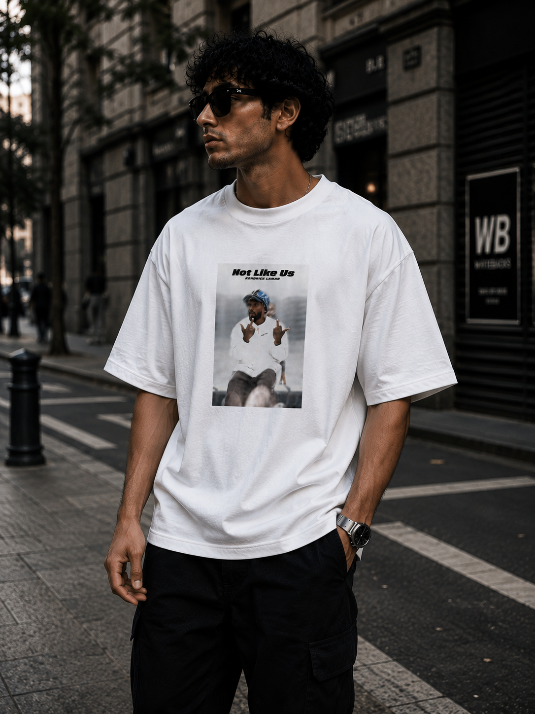 Not Like Us Oversized Graphic T-Shirt