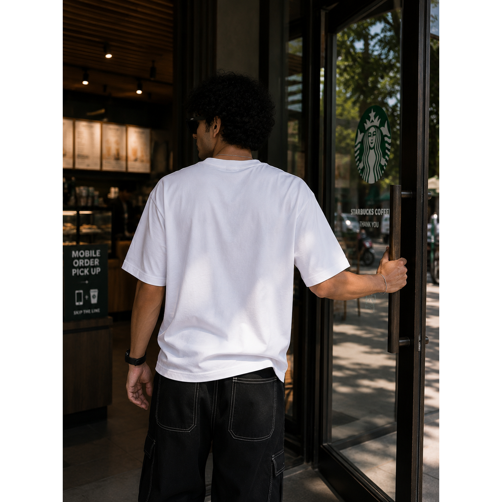 Retro Cartoon Trio Filtered Oversized Graphic T-Shirt | WhiteBlacks State of Mind Collection