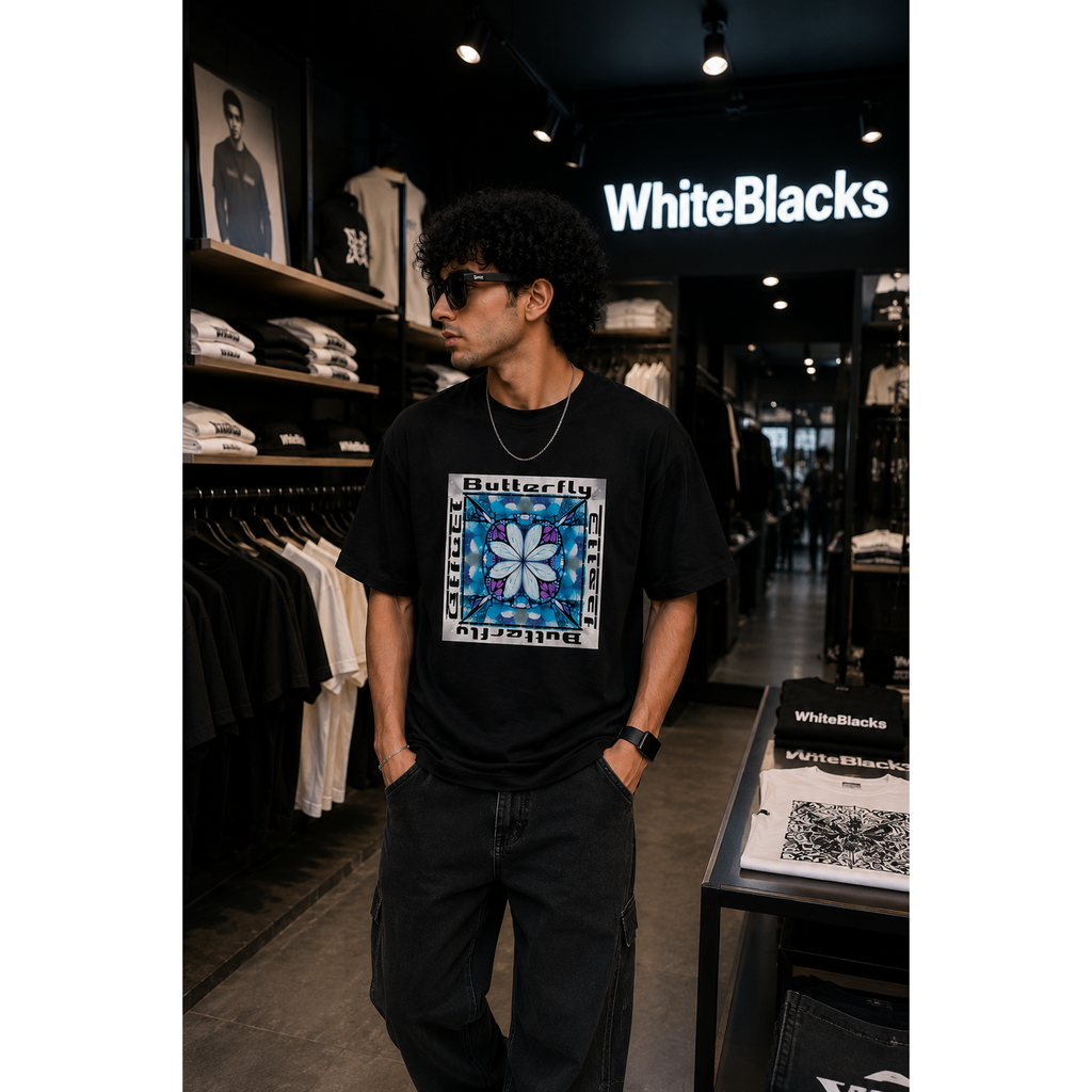 Butterfly Oversized Graphic T-Shirt | WhiteBlacks State of Mind Collection