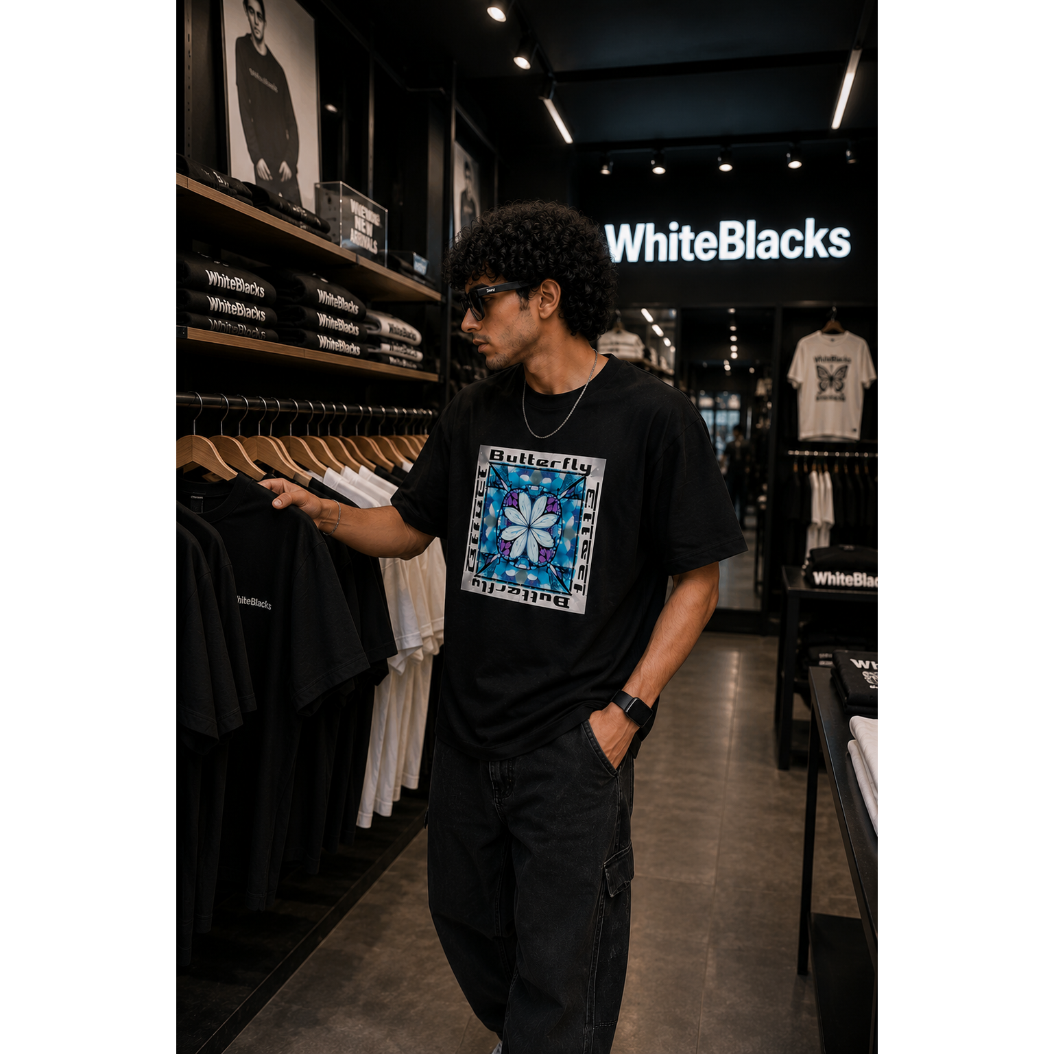 Butterfly Oversized Graphic T-Shirt | WhiteBlacks State of Mind Collection