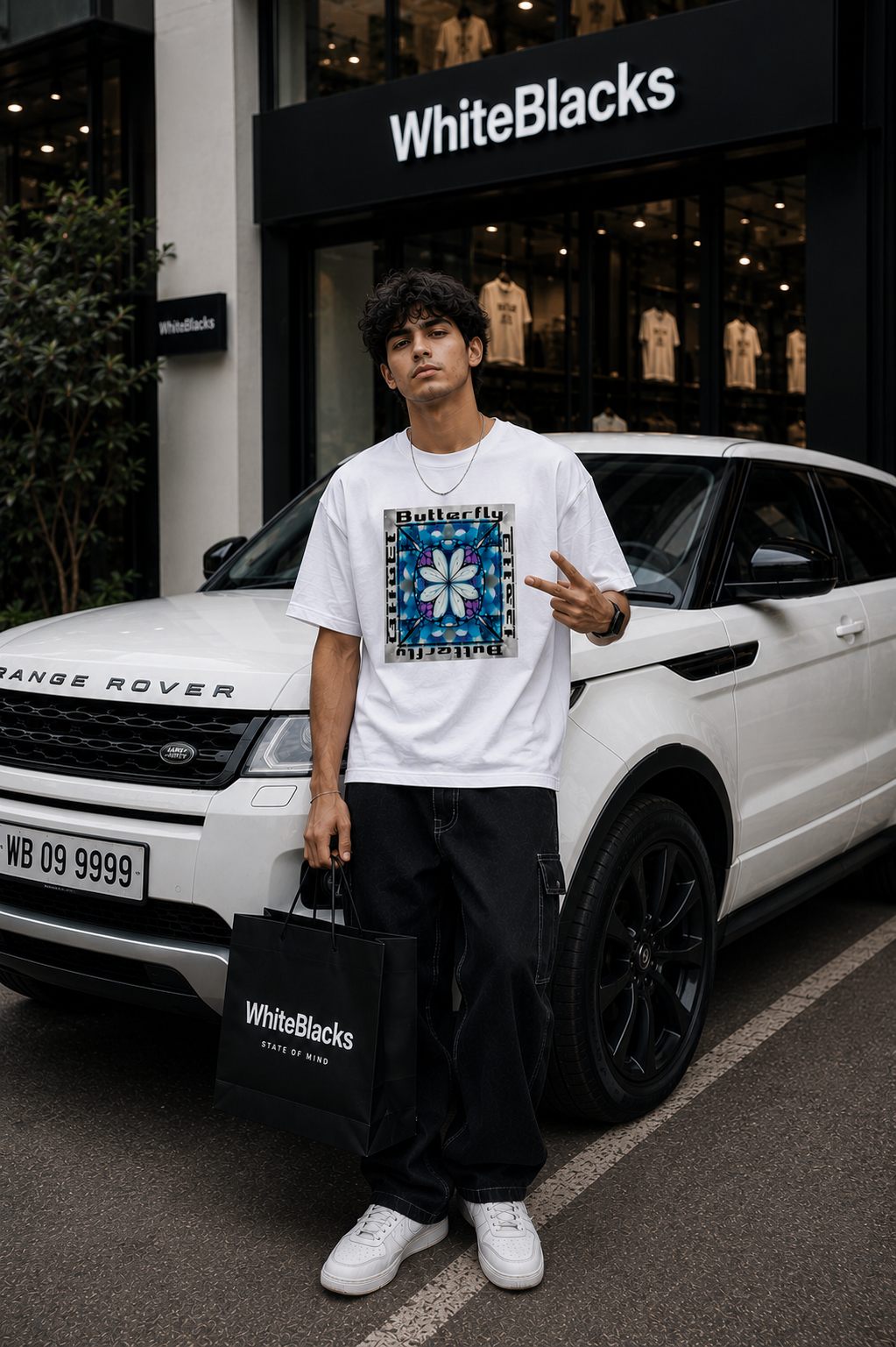 Butterfly Oversized Graphic T-Shirt | WhiteBlacks State of Mind Collection