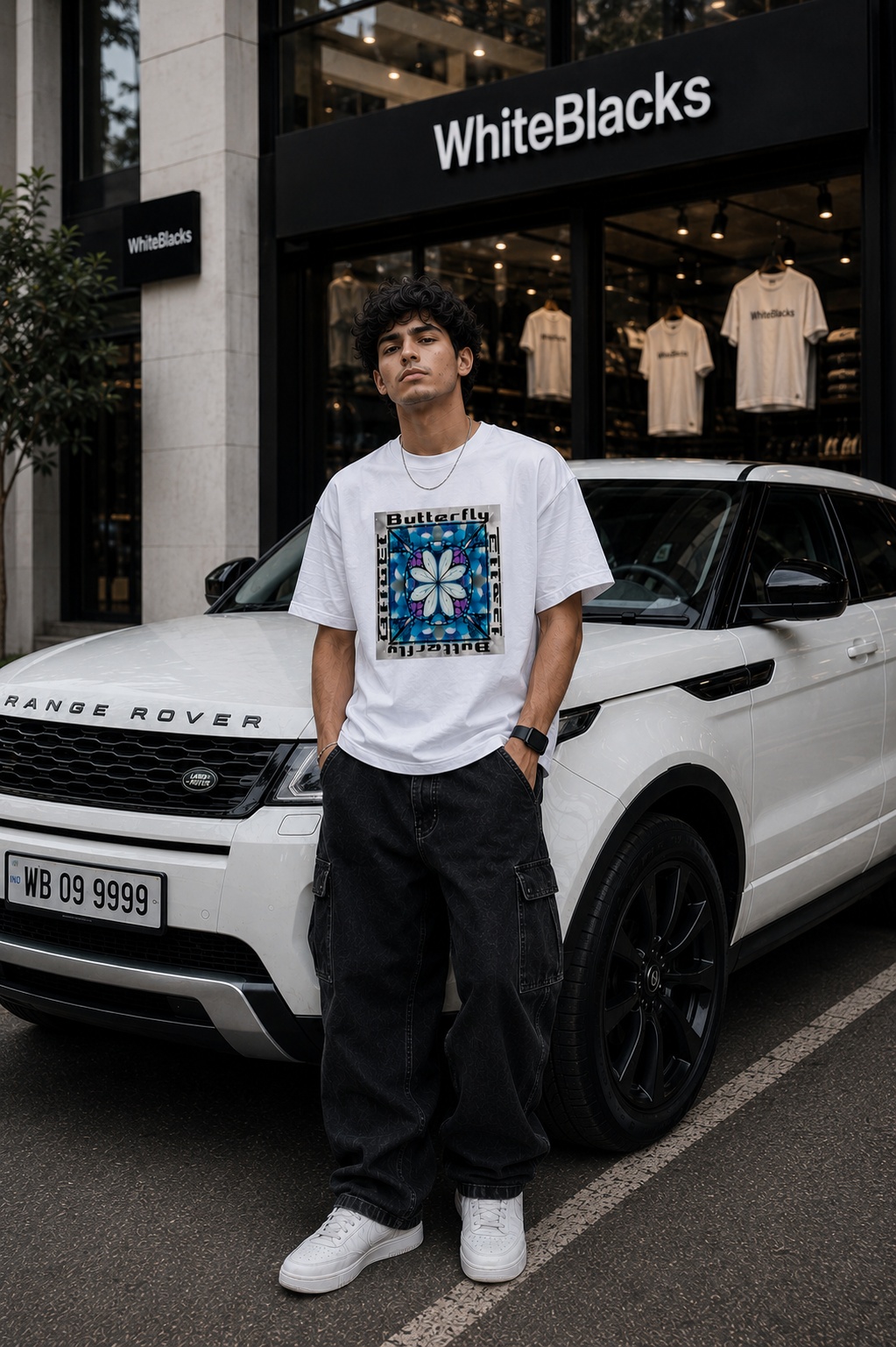 Butterfly Oversized Graphic T-Shirt | WhiteBlacks State of Mind Collection