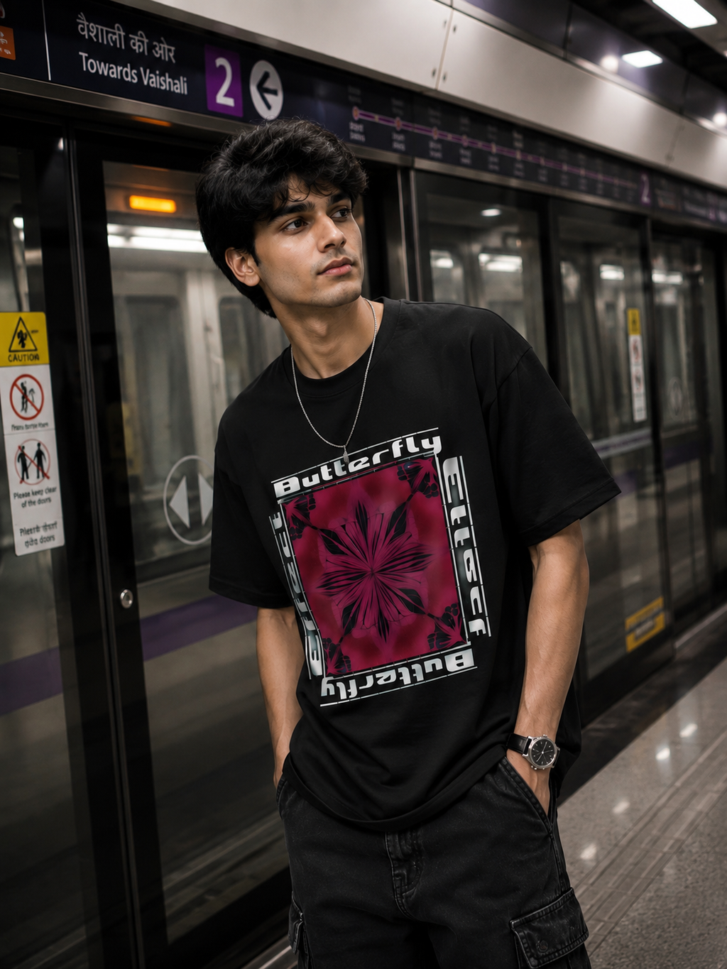 Butterfly V2 Oversized Graphic T-Shirt | WhiteBlacks State of Mind Collection