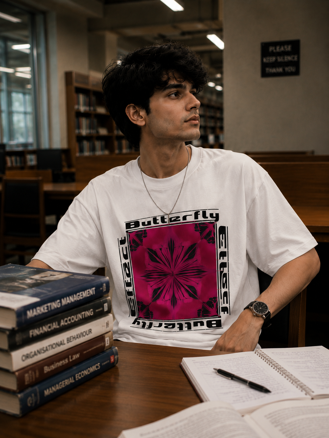 Butterfly V2 Oversized Graphic T-Shirt | WhiteBlacks State of Mind Collection
