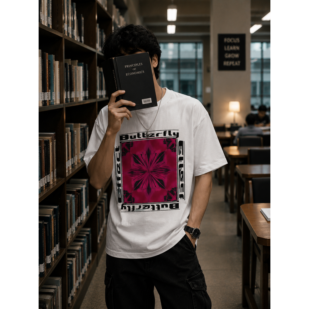 Butterfly V2 Oversized Graphic T-Shirt | WhiteBlacks State of Mind Collection