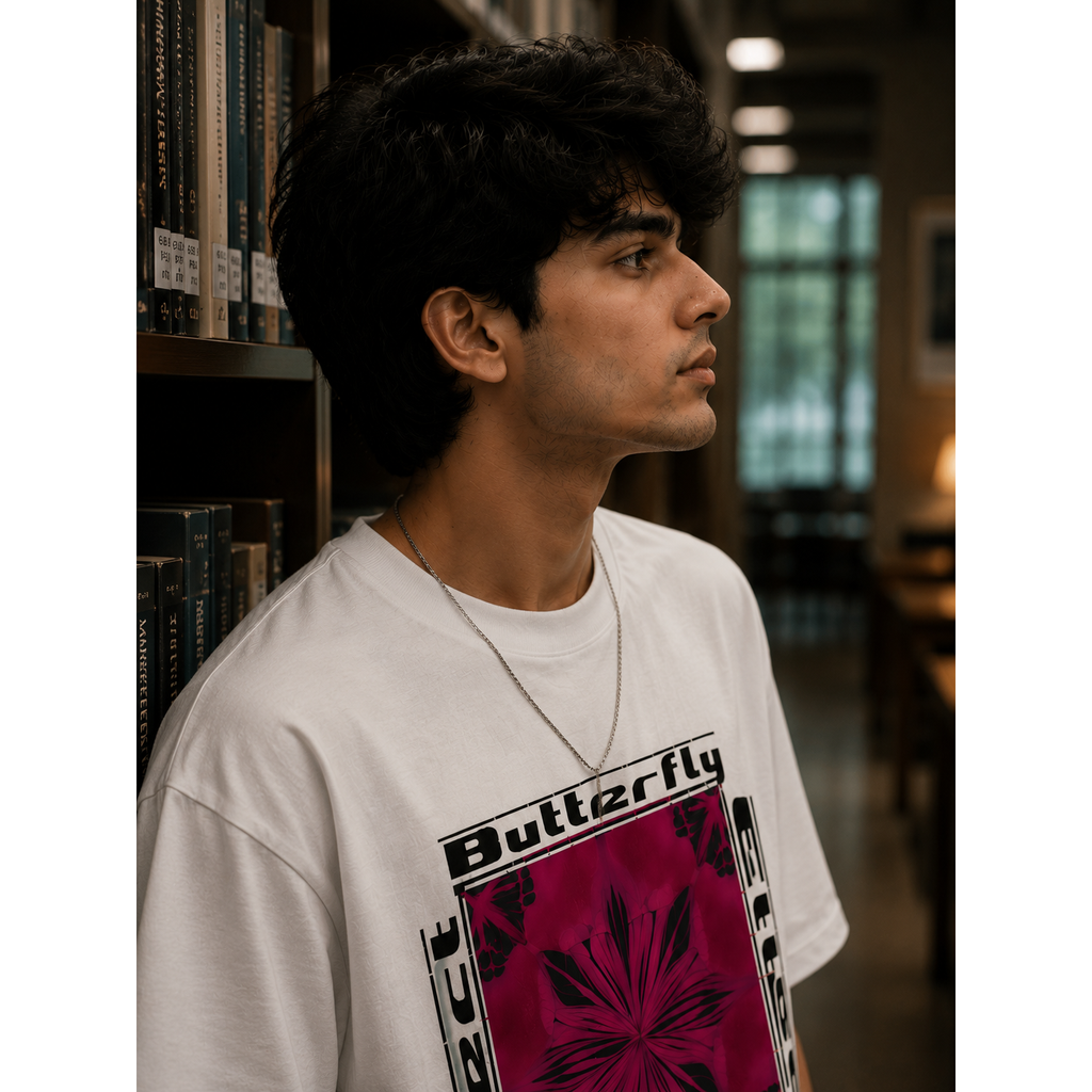 Butterfly V2 Oversized Graphic T-Shirt | WhiteBlacks State of Mind Collection