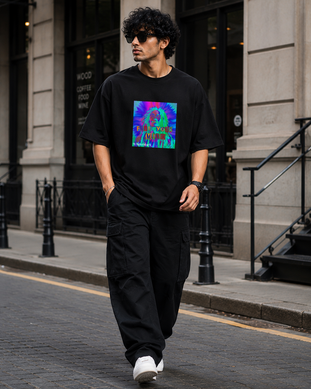 Free Your Mind Filtered Oversized Graphic T-Shirt
