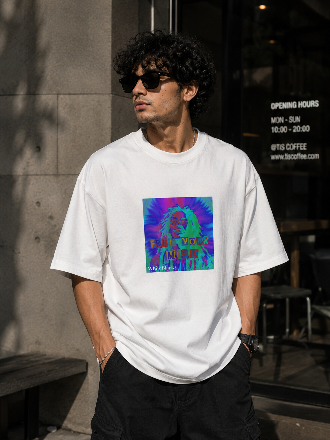 Free Your Mind Filtered Oversized Graphic T-Shirt
