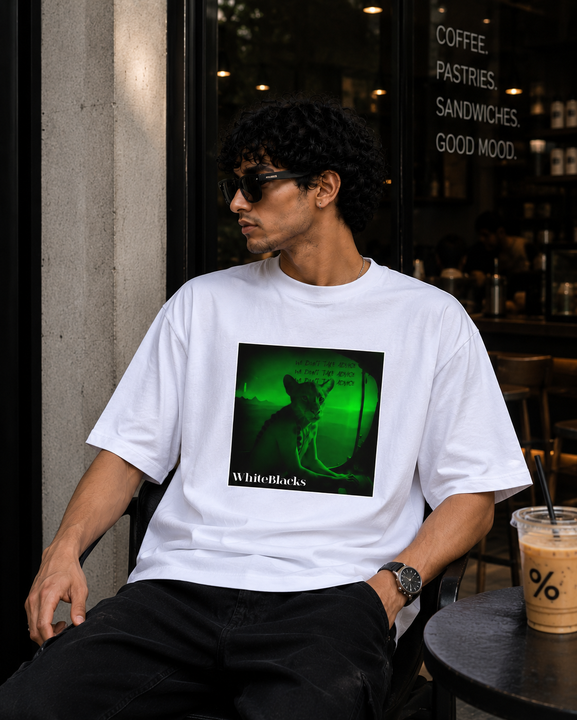 We Don't Take Advice Filtered Oversized Graphic T-Shirt