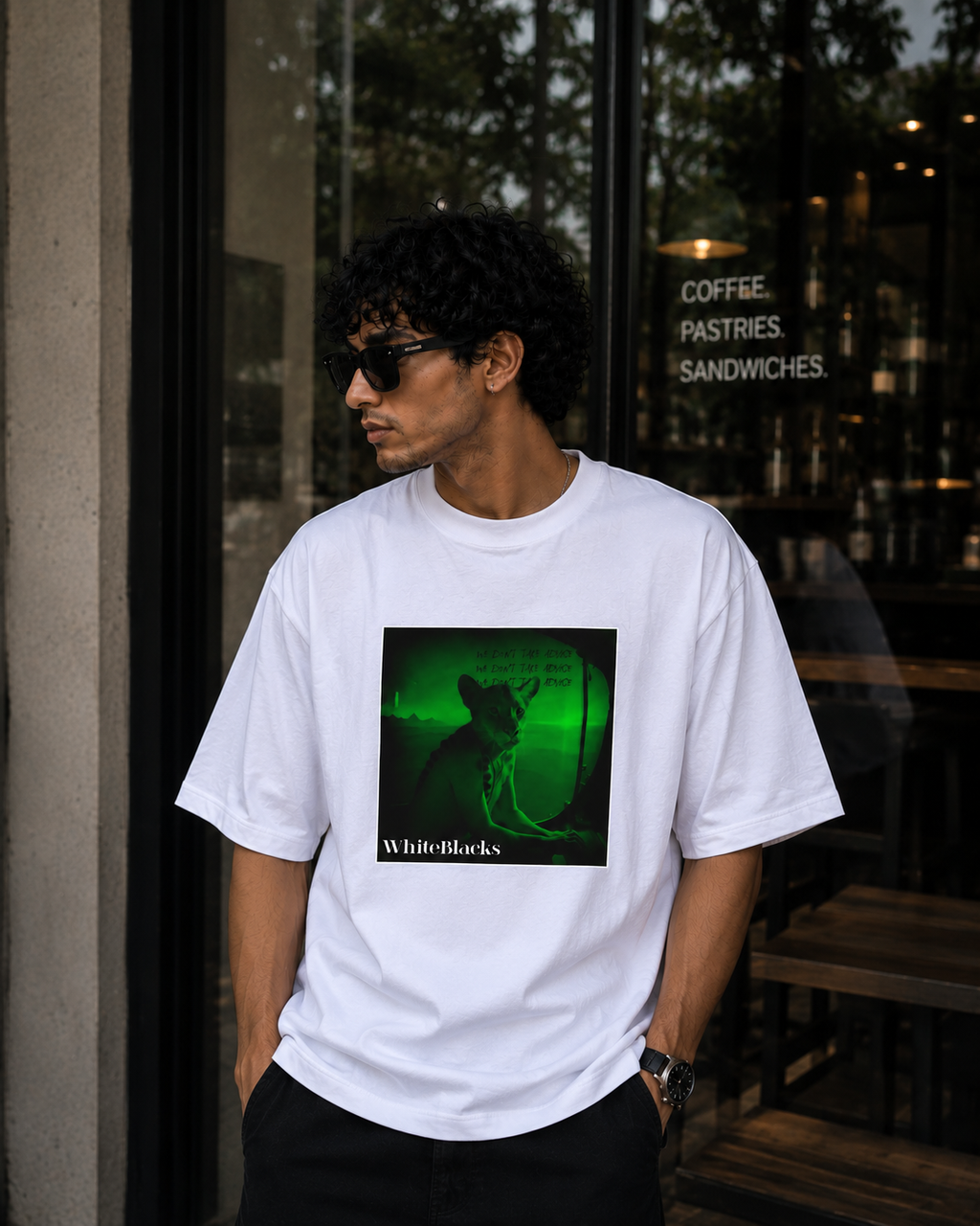 We Don't Take Advice Filtered Oversized Graphic T-Shirt