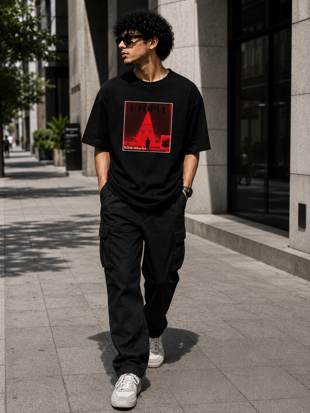 Utopia Filtered Oversized Graphic T-Shirt