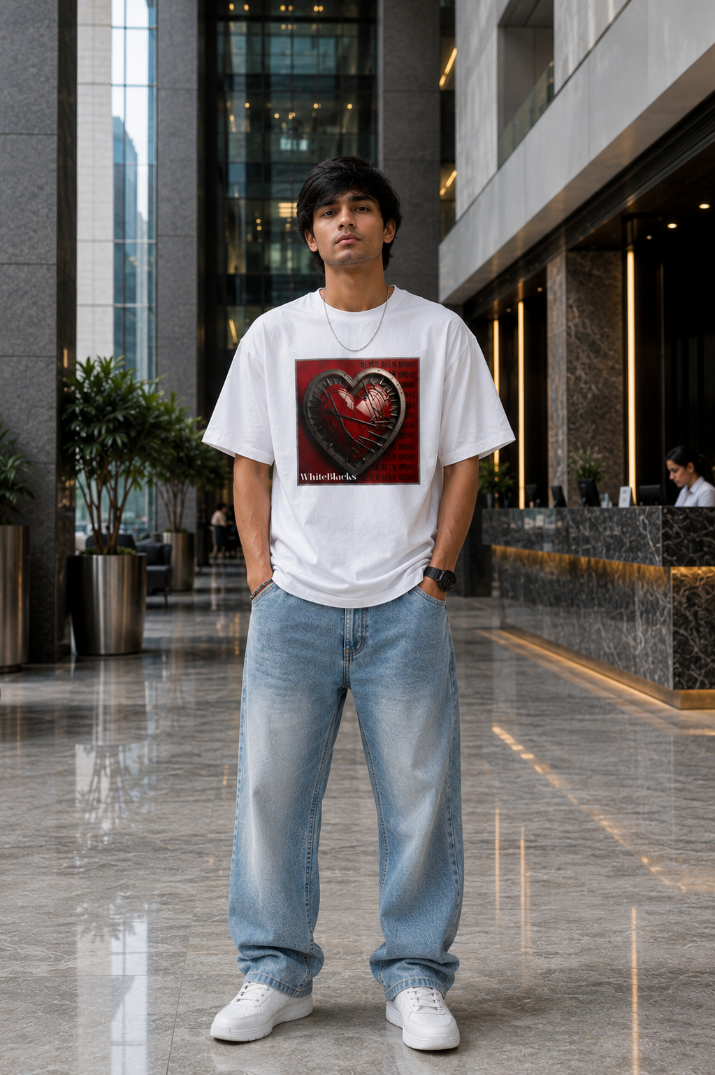 Never Been Broke Oversized Graphic T-Shirt