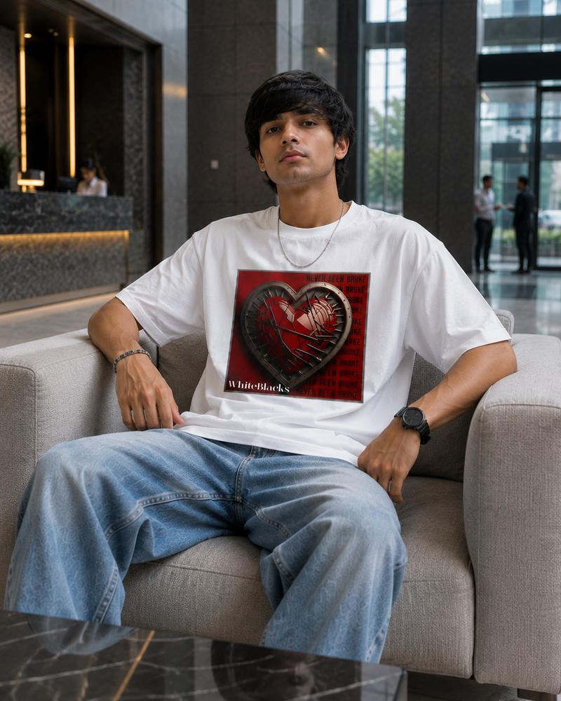 Never Been Broke Oversized Graphic T-Shirt