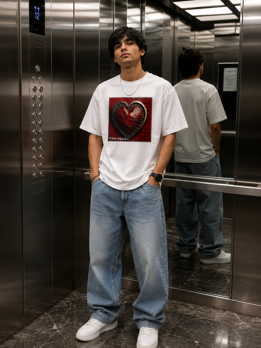 Never Been Broke Oversized Graphic T-Shirt