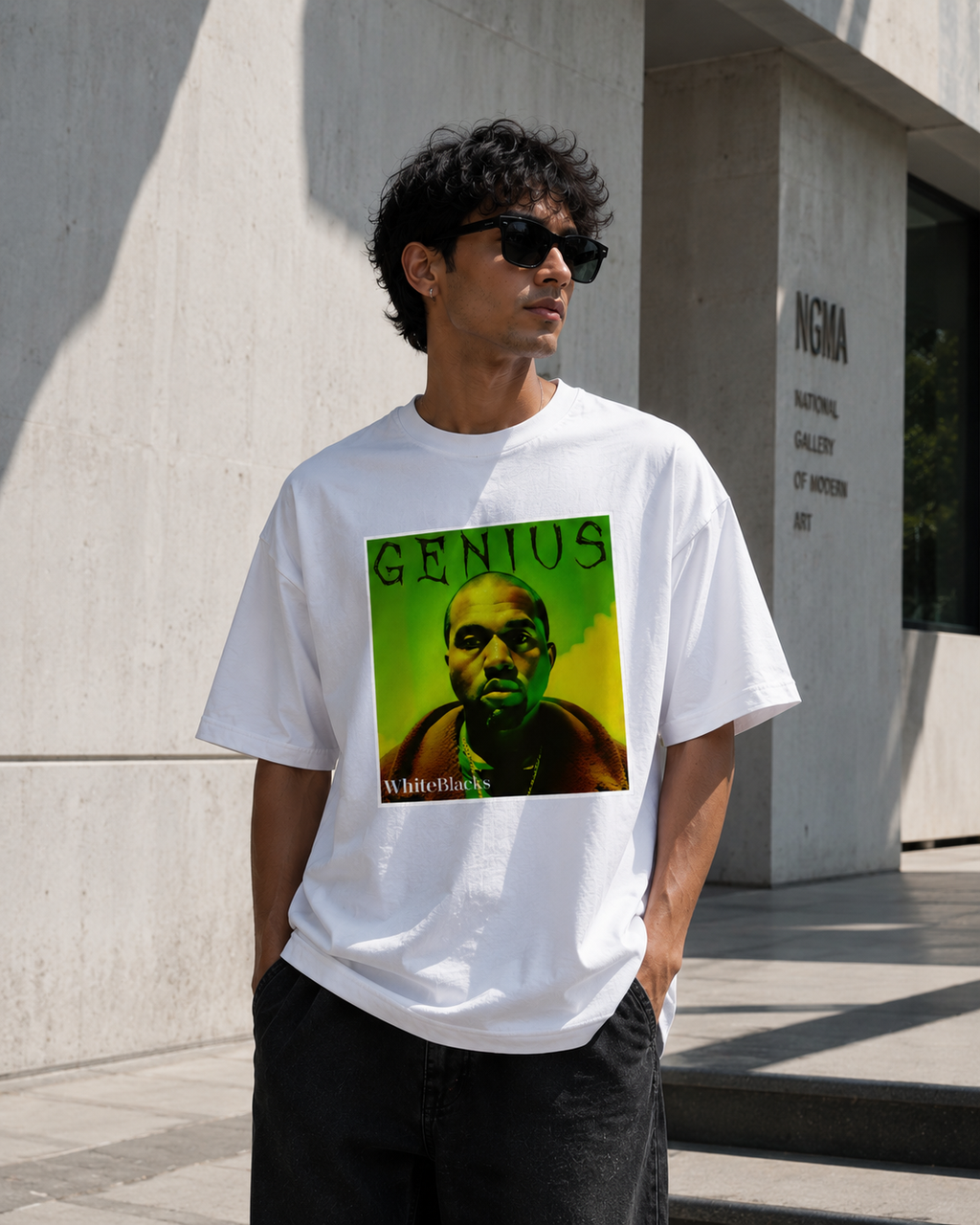 Genius Filtered Oversized Graphic T-Shirt