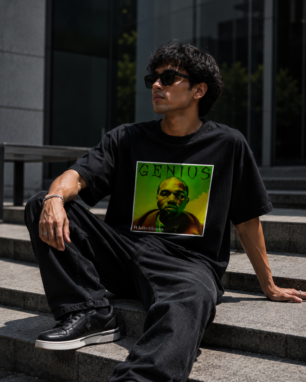 Genius Filtered Oversized Graphic T-Shirt