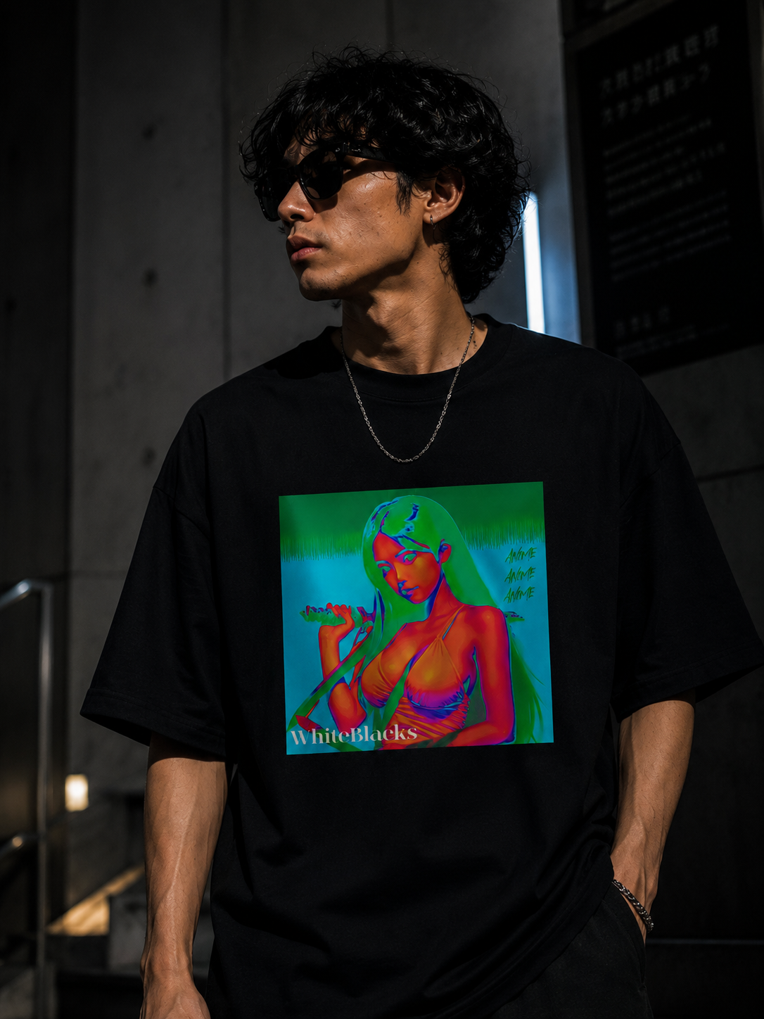 Anime Color Oversized Graphic T-Shirt