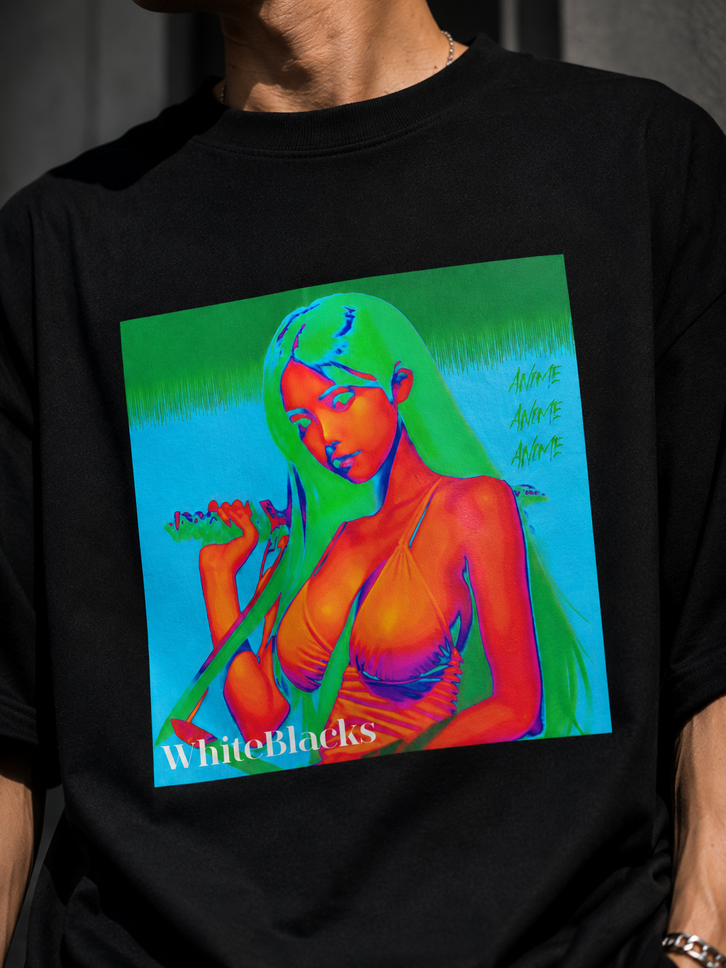 Anime Color Oversized Graphic T-Shirt