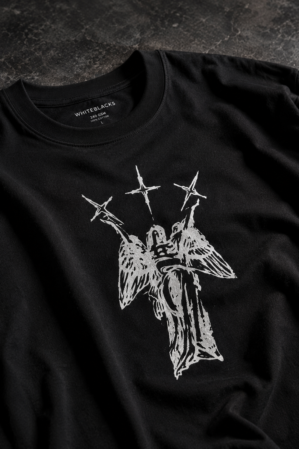 Three Crosses Angel Oversized Graphic T-Shirt