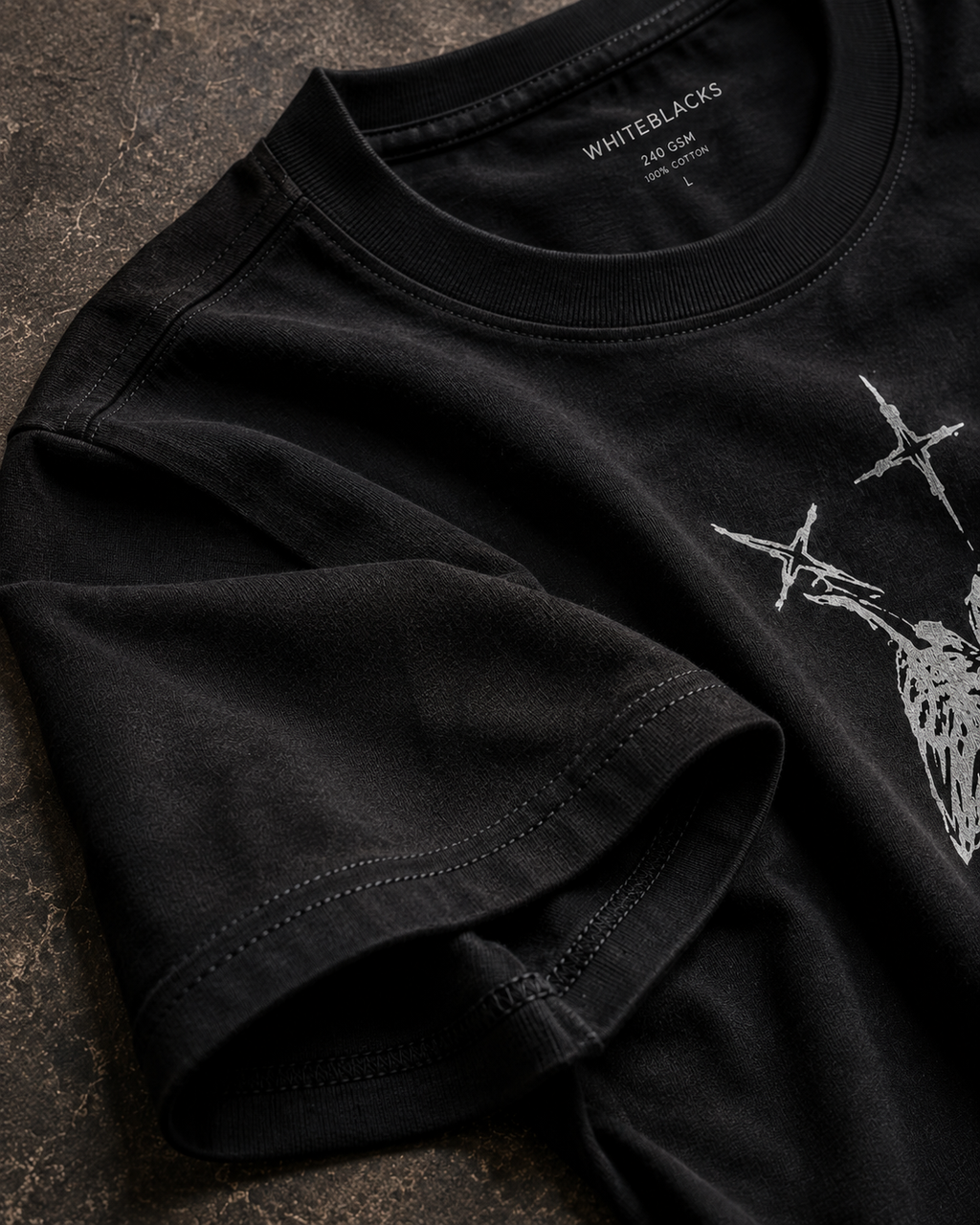 Three Crosses Angel Oversized Graphic T-Shirt