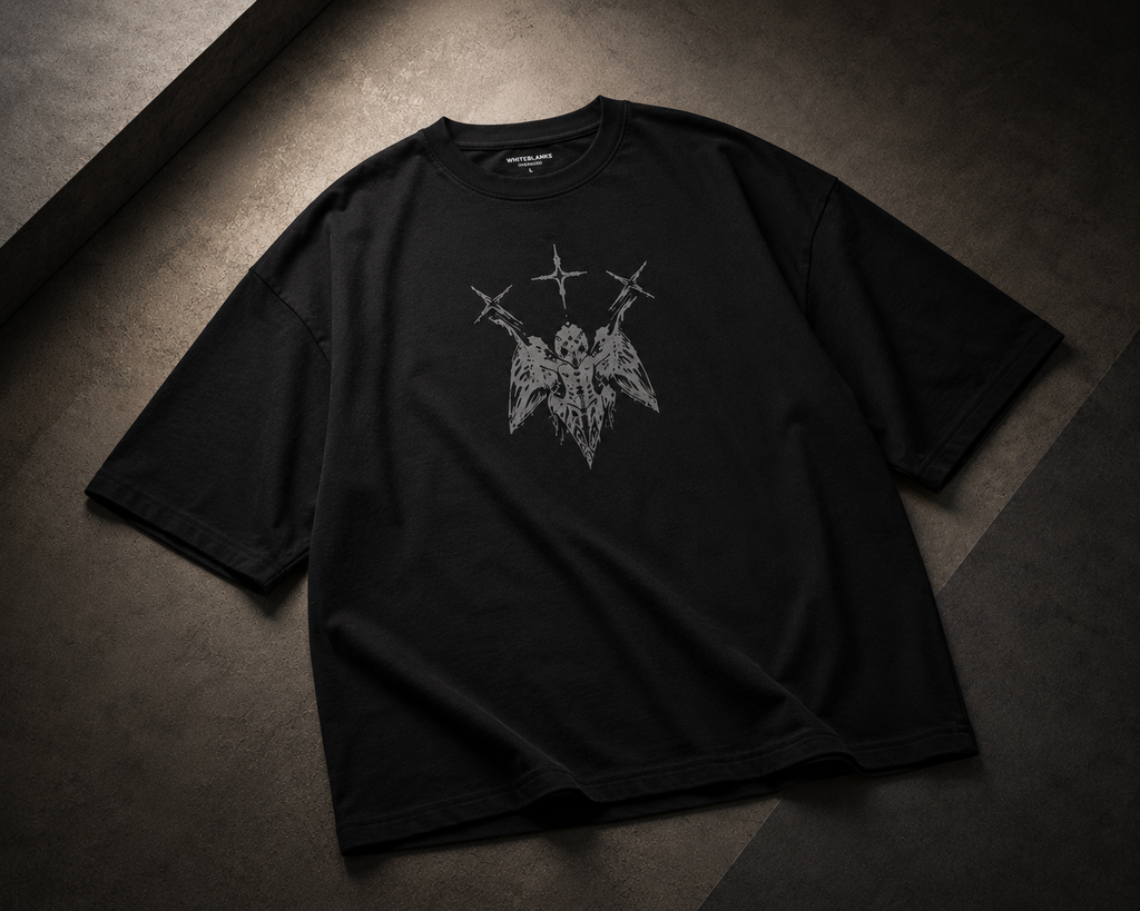 Three Crosses Angel Oversized Graphic T-Shirt